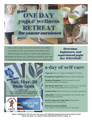 SCCCF Gentle Yoga for Cancer Survivors FREE Anniversary Daylong Retreat!
